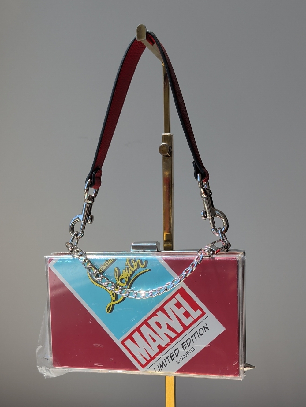 Upcycled Limited Edition Marvel X Christian Louboutin Novelty Clutch w/spikes - Picture 10 of 12